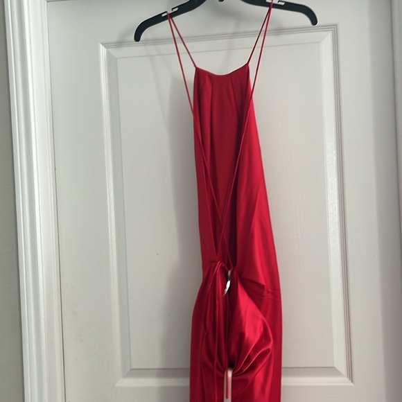 NWT HOUSE OF CB Zanab Satin Maxi Cocktail Dress Size L - Picture 8 of 10